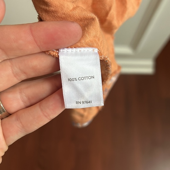 Women’s🧡J Jill Orange Floral Short Sleeve Top - Picture 4 of 6